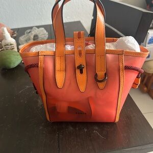 Furla Orange Tote Bag with Structured Design